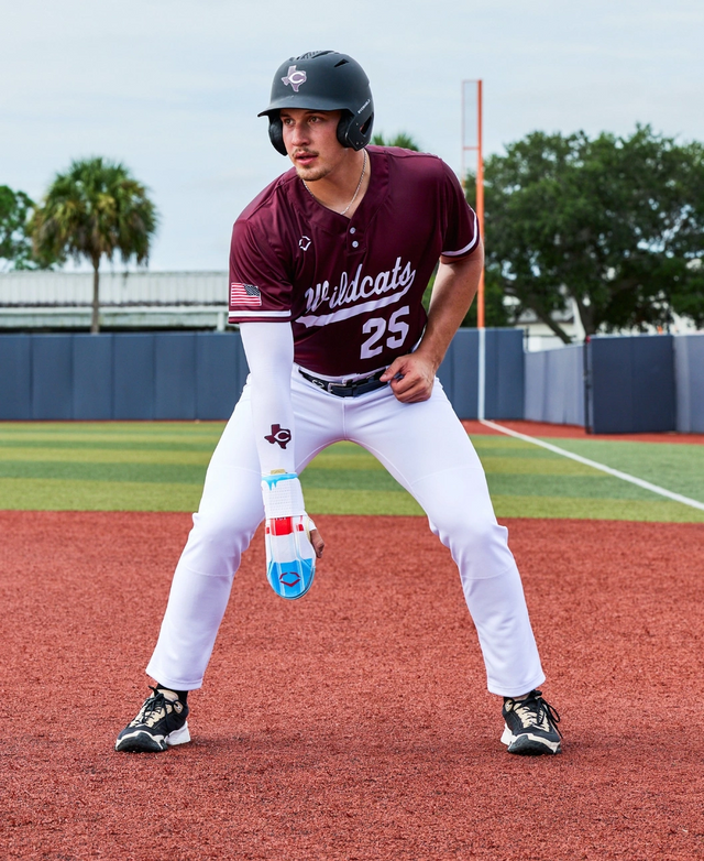 Embroidery machine stitching a team logo