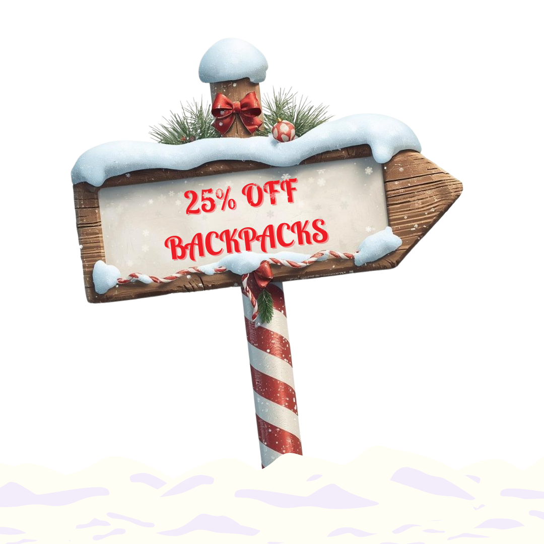 25% Off Backpacks Sign