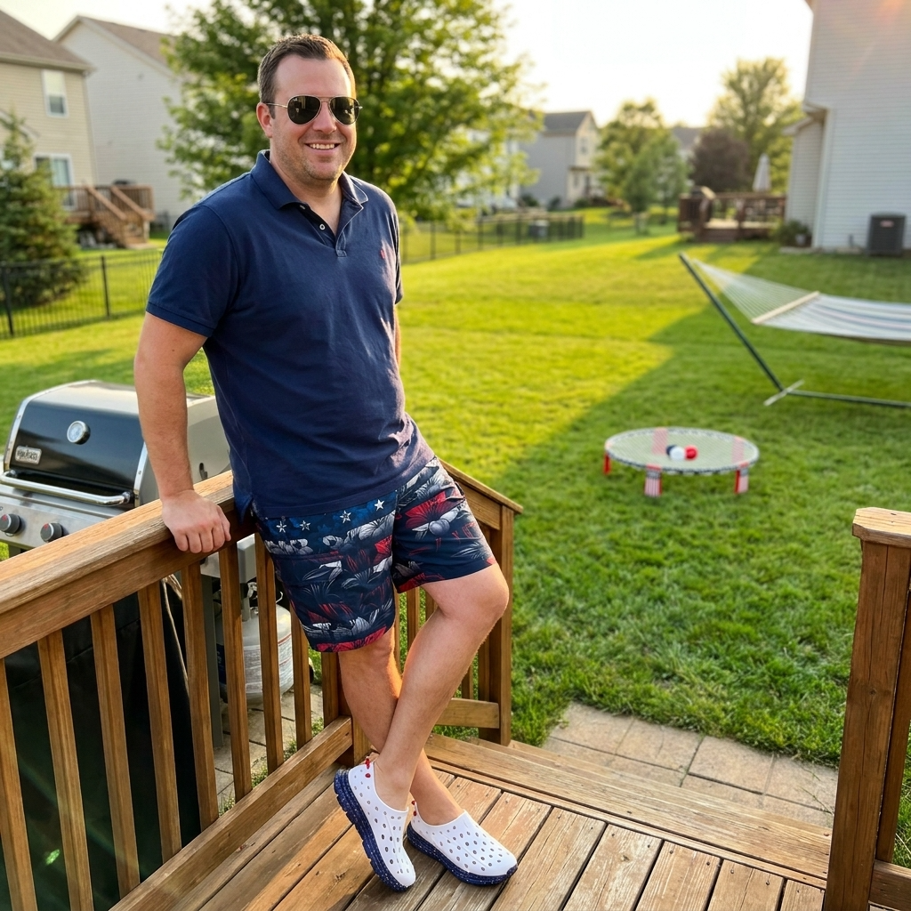 Backyard Dad Father's Day gifts — sneakers, shorts, and outdoor apparel
